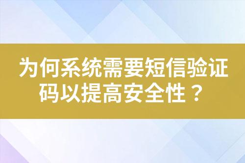 為何系統需要短信驗證碼以提高安全性？