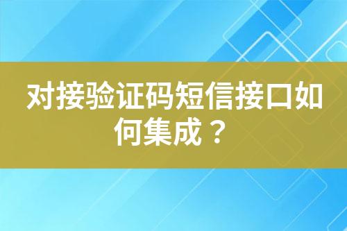 對接驗證碼短信接口如何集成？