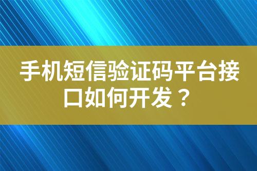 手機短信驗證碼平臺接口如何開發？