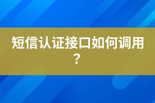 短信認(rèn)證接口如何調(diào)用？