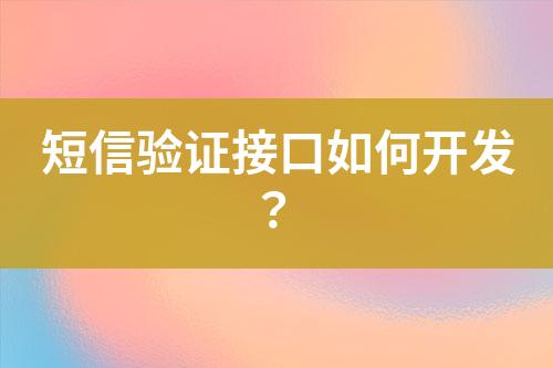 短信驗證接口如何開發？
