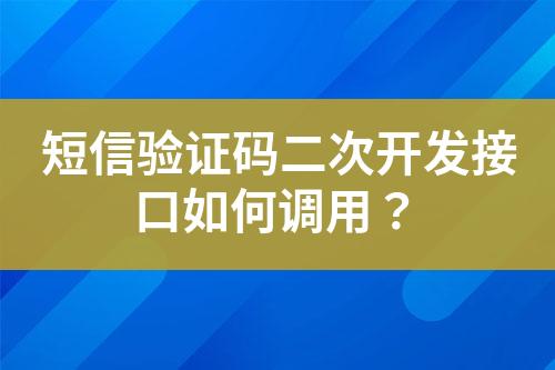短信驗(yàn)證碼二次開發(fā)接口如何調(diào)用？