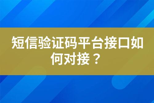 短信驗證碼平臺接口如何對接？