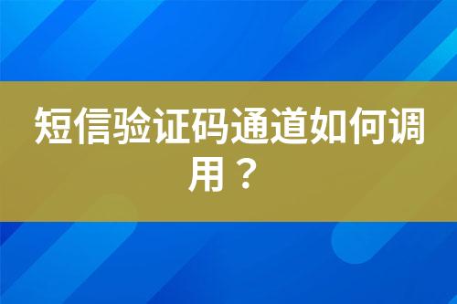 短信驗(yàn)證碼通道如何調(diào)用？