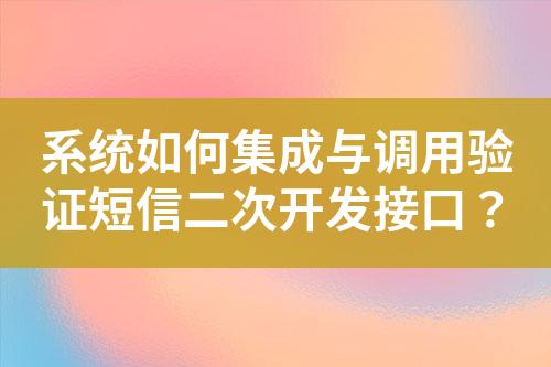 系統如何集成與調用驗證短信二次開發接口？