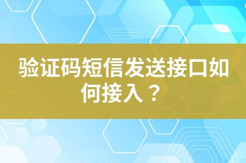 驗證碼短信發送接口如何接入？