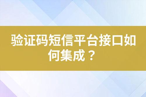 驗(yàn)證碼短信平臺(tái)接口如何集成？